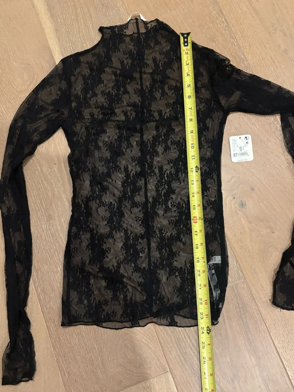 Free People Lady Lux Floral Mesh Layering Top lace Small NWT Black